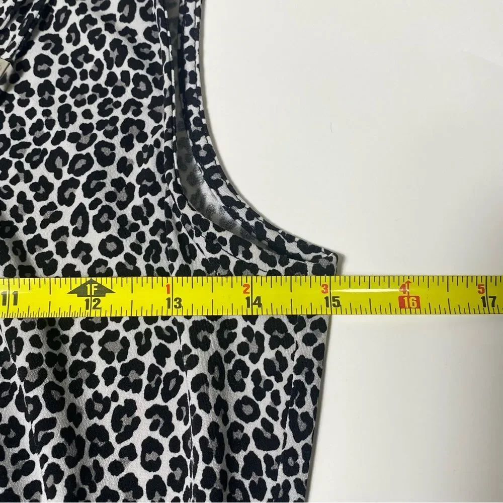 Michael Kors Ruffle Neck Sleeveless Animal Print Blouse Women's Size Small